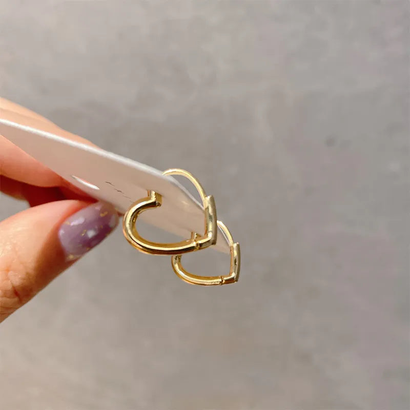 Simple Design Silver Color Hollow Heart Drop Earrings For Women New Brand Fashion Ear Cuff Piercing Dangle Earring Gift