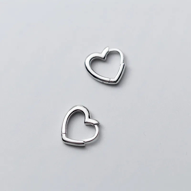 Simple Design Silver Color Hollow Heart Drop Earrings For Women New Brand Fashion Ear Cuff Piercing Dangle Earring Gift