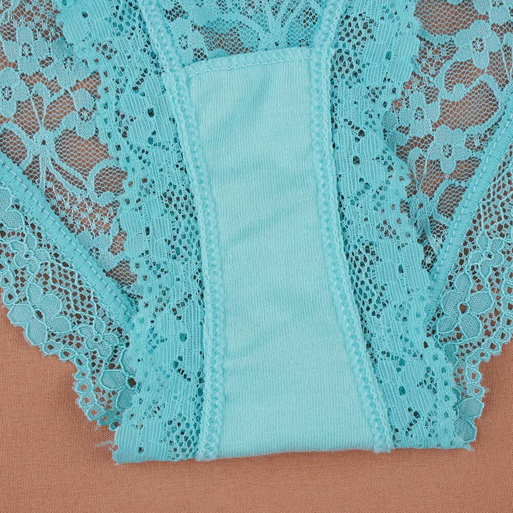 3PCS/Set Lingerie Sexy Women Lace Panties Underwear Female Underpants 6 Solid Color Soft Woman Briefs Intimates
