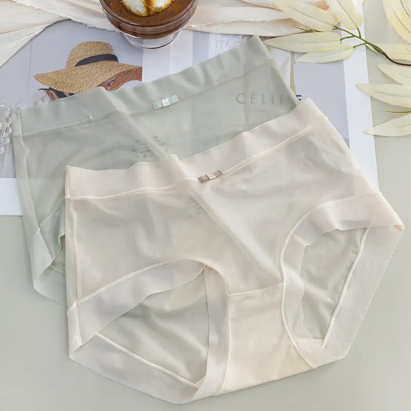 Sexy Lace Panties Women's Underwear Panty Fashion Transparent Briefs Girl Traceless Ice Silk Underpants Female Sexy Lingerie
