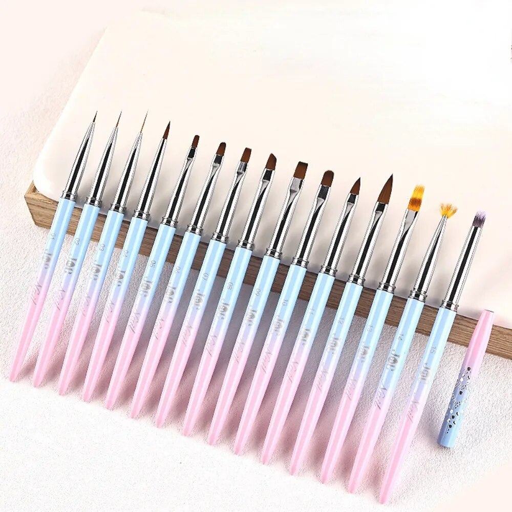 1/15Pcs Nail Art Brush French Painting Brush Flower Design Acrylic Line Drawing Pen Nail Gel Brush DIY Manicure Tool