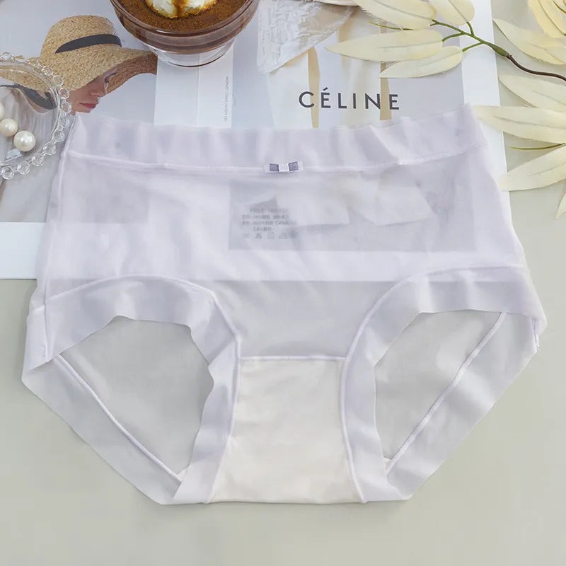 Sexy Lace Panties Women's Underwear Panty Fashion Transparent Briefs Girl Traceless Ice Silk Underpants Female Sexy Lingerie