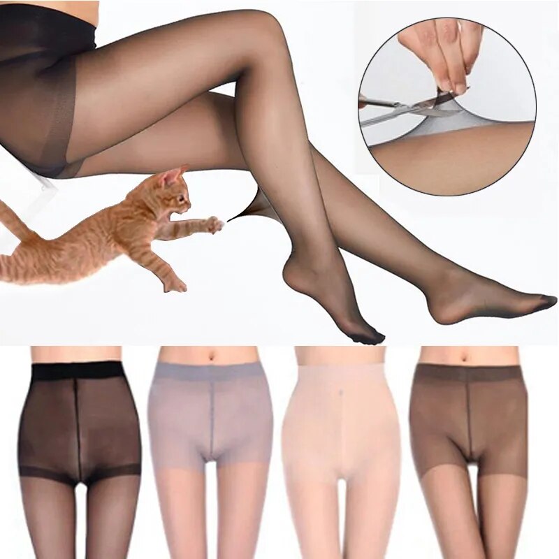Plus Size Ultra Elastic Tights Stockings Women Weight Control Body Shaper Pantyhose 30D Stocking Tights Sexy Underwear