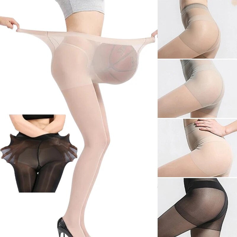 Plus Size Ultra Elastic Tights Stockings Women Weight Control Body Shaper Pantyhose 30D Stocking Tights Sexy Underwear