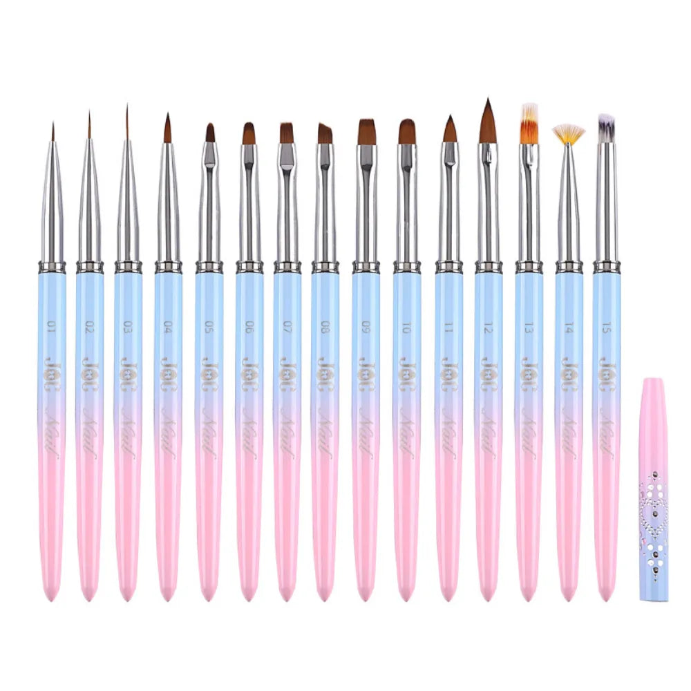 1/15Pcs Nail Art Brush French Painting Brush Flower Design Acrylic Line Drawing Pen Nail Gel Brush DIY Manicure Tool