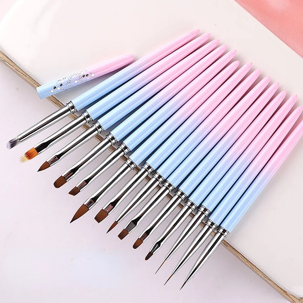 1/15Pcs Nail Art Brush French Painting Brush Flower Design Acrylic Line Drawing Pen Nail Gel Brush DIY Manicure Tool