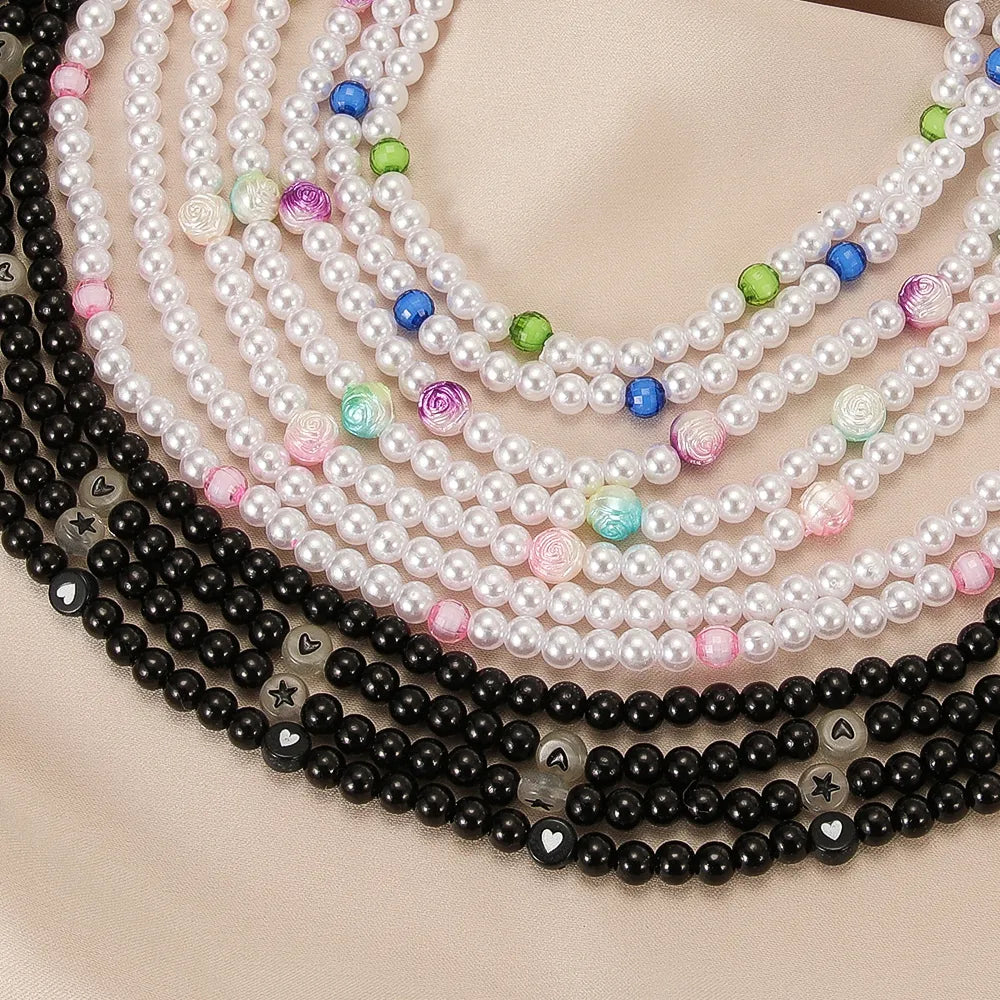 Trendy Love Pearl Necklace Female Personality Travel Party Fashion Clavicle Necklace Accessories collar perlas collar