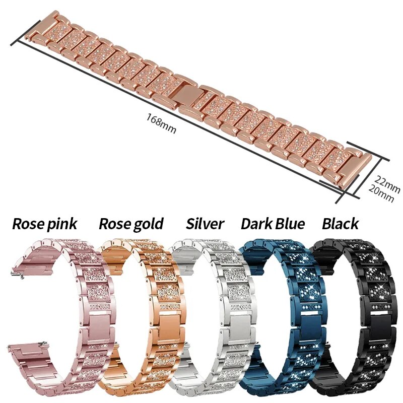 22mm 20mm Women Metal Bracelet for Huawei GT 3 2 46mm 42mm Strap for Samsung Galaxy Watch 5 Pro 4 Classic Band Active 40mm 44mm